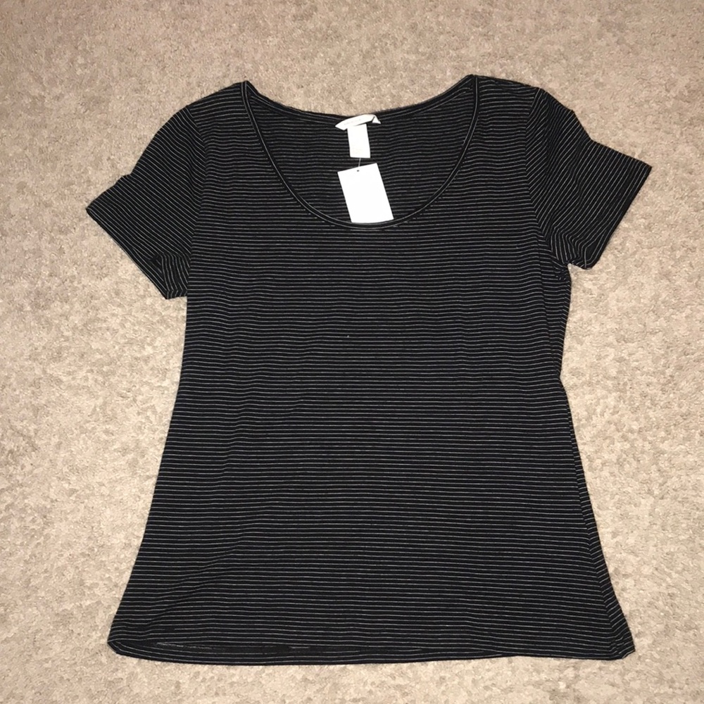 Cute and Comfy Black and White Striped Top